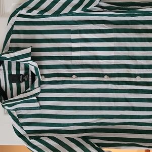 Light and comfy green and white H&M stripped shirt.